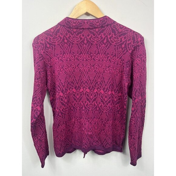 Raffa Womens Cardigan Sweater Size Small 100% Alpaca  Peruvian Pink Art To Wear - Picture 6 of 9